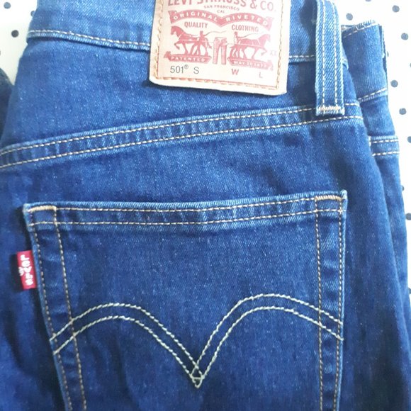 Levi's 501 Skinny Jeans Dark Wash Size 27 - Picture 5 of 7